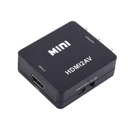 Mavis Laven Mini Composite Mini HDMI2AV digitaalne HDMI RCA - AV videomuunduri adapter 720p / 1080p (must)