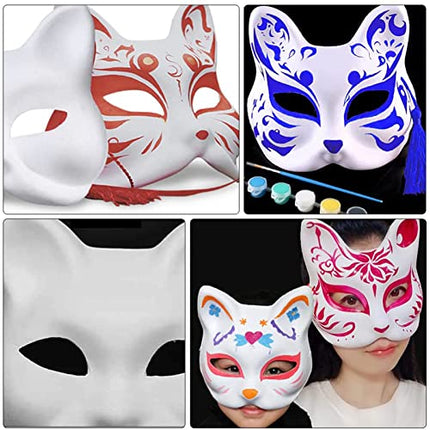 Valge isetegemise mask, käsitsi maalitud mask, karnevalimask, isetegemise maskipeo mask, valge mask, värvimata kassimaskid, rebasemask, cosplay maskid, kostüümimask, tühi mask maskipeoks, 10 tk pakis (mehed)
