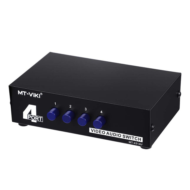 Rosenice RCA-lüliti MT-431AV 4-suunaline AV-lüliti 4-ühes komposiitvideo L/R heli valik