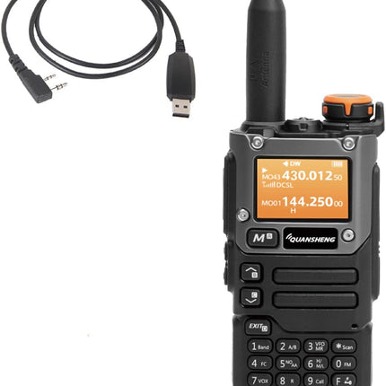 Quansheng UV-K5(8) VHF UHF kahesageduslik 5W kaasaskantav kahesuunaline raadiosaatja FM NOAA UV-K5 koos USB programmeerimiskaabliga