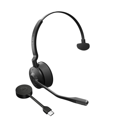 Jabra Engage 55 SE Mono Headset UC, Link 400c DECT Adapter, 1.2 m USB-C to USB-C Cable, Carrying Case, Warranty and Warning (Safety Brochures)