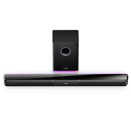 ULTIMEA 5.1-kanaliline Dolby Atmose heliriba, RGB-valgustusega heliriba kodukinole, 3D-ruumilise heli süsteem rakenduse juhtimisega, subwooferiga heliriba, reguleeritav ekvalaiser, Bluetooth 5.3, HDMI eARC, Apollo S80
