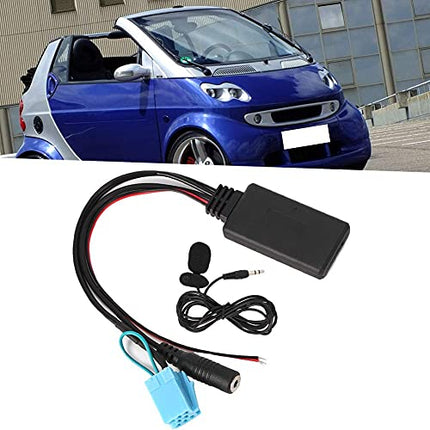 Auto AUX-IN adapter, 8-kontaktiline Bluetooth AUX IN kaabel, audio- ja videolisaseadme sisendadapter mikrofoniga, käed-vabad süsteem Smart Fortwo 450 jaoks