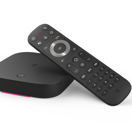 MagentaTV One (2. põlvkond) | Android TV Box WiFi ja LAN-ühendusega | MagentaTV enam kui 150 HD-kanaliga, 4K UHD, HDR, otseülekanne ja ajanihkega video | (Netflix, Disney+, RTL+, DAZN, Wow, Apple TV+) ja Google Play pood