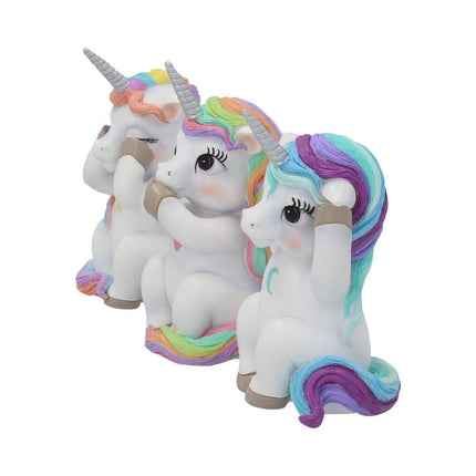 Nemesis Now Three Wise Cutiecorns Figurine Set, White, 9.5 cm