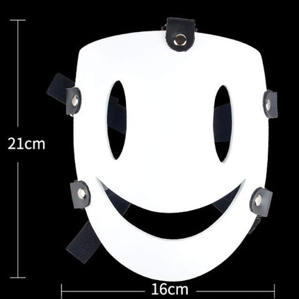 Oikawa High-Rise Invasion Cosplay Mask, Sniper Mask, Tenkuu Shinpan Mask, White Smiling Resin Mask for Halloween Cosplay Props