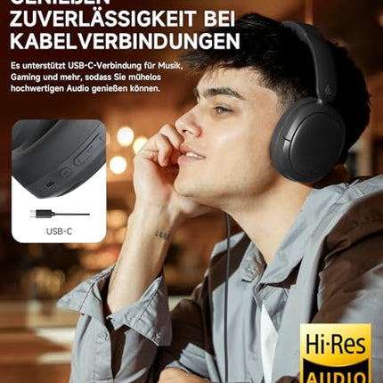 Edifier W800BT Pro hübriidsed ANC-kõrvaklapid, kõrglahutusega heli, 45-tunnine aku, kiire laadimine, kokkupandavad, juhtmevabad kõrvaklapid Bluetooth 5.4 - mustad
