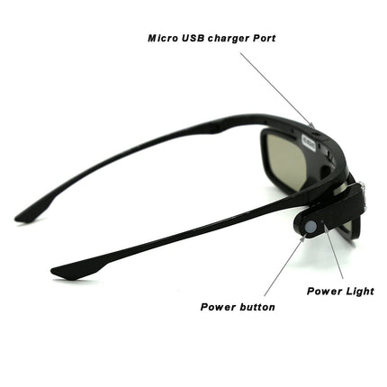 Cocar 3D Glasses, 3D Active Shutter Glasses Rechargeable Glasses, Suitable for 3D DLP-Link Projector Acer BenQ Optoma Viewsonic Philips LG Infocus NEC Jmgo Vivitek Toumei - 1 Pack