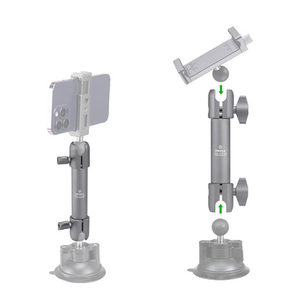 FANAUE Dual Socket Arm, Medium Arm, Compatible, Full Length 15 cm, Size B Ball Components for RAM Mounts (DA-150PRO)