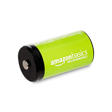 Amazon Basics NiMH Batteries, Type D (Monocell), Rechargeable, 10,000 mAh, Recharges up to 1,000 Times, Pre-Charged, 4 Pack