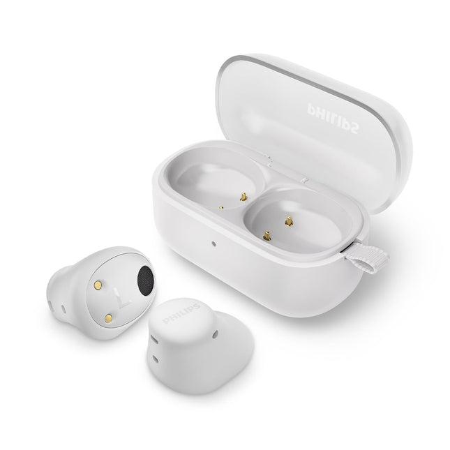 Philips TAT2149WT täiesti juhtmevabad kõrvasisesed Bluetooth-kõrvaklapid - väikesed nupud. Suurepärane hinna ja kvaliteedi suhe. Looduslik heli. Dünaamiline bass, taskukohane laadimisümbris, selged kõned - valged