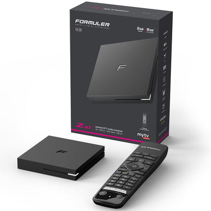 Formuler Z10 4K Ultra HD Android 10 IP-vastuvõtja (60 kaadrit sekundis, HDR10+, kahesageduslik WiFi, LAN, Bluetooth 5.0, USB 3.0, HDMI, 2 GB RAM ja 8 GB välkmälu, Widevine L1 ja L3, OTT-meediapleier, must)