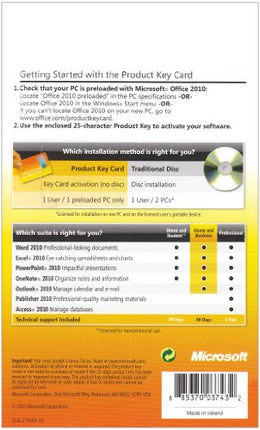 Microsoft Office Home and Business 2010 – 1 arvuti/1 kasutaja – inglise keel (tootevõtme kaart)