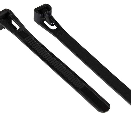 Good Connections Reusable Cable Ties 450 mm x 7.4 mm - Set of 100 - Black, UV-resistant, weather-resistant - For outdoor use, -40 °C to +85 °C - Tensile strength: up to 45 kg