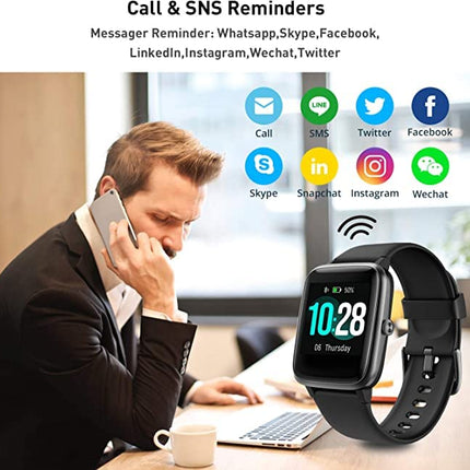 Nutikell Fitness Tracker Fitness pulsimõõtjaga, nutikell IP68 veekindel Fitness Watch Täispuutetundliku ekraaniga muusika juhtimisega Unemonitoriga kellad naistele, meestele ja lastele