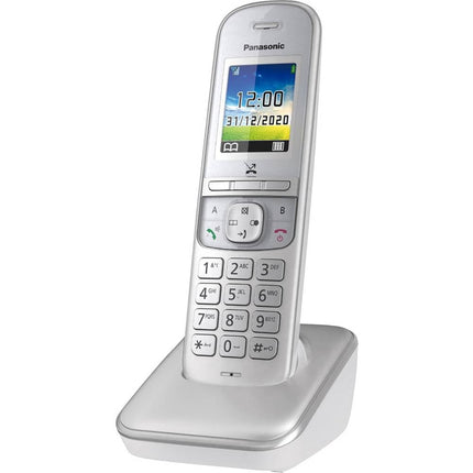 Panasonic KX-TGH710GG cordless telephone without answering machine (DECT telephone, low radiation, color display, call barring, hands-free) pearl silver