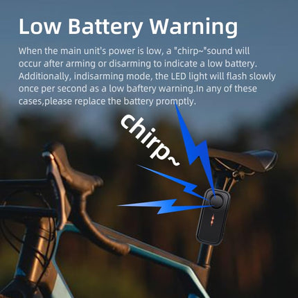 HoneTeek Anti-Theft Bicycle Alarm with Remote Control, 113 dB Wireless Vibration, Motorcycle Bike Alarms for E-Bikes, Scooters with LED Lights, Waterproof Car Alarm System with Motion Sensor,