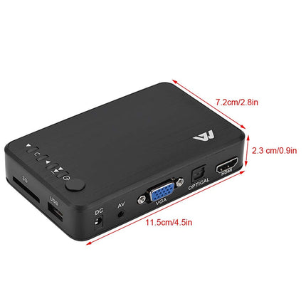 ASHATA HDMI 1080P HD audio- ja videopleier HD videopleier Multimeediapleier IR-kaugjuhtimispuldiga, toetab USB-draivi, mobiilset kõvaketast, SD-kaarti, 2,5-tollist mobiilset kõvaketast (3,5)