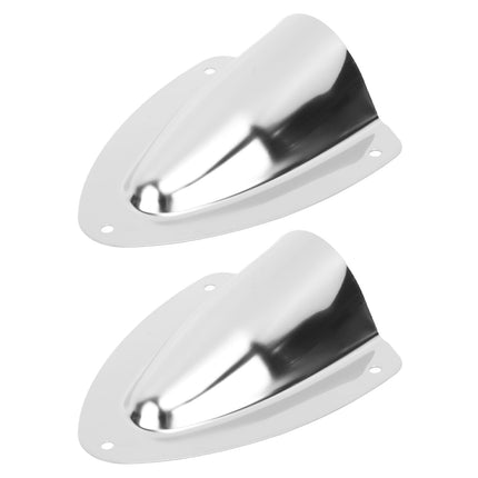 FECAMOS Stainless Steel Cable Cover, Marine Clam Shell, 1 Pair, Robust, Rustproof, Polished, for Yachts (120mm)