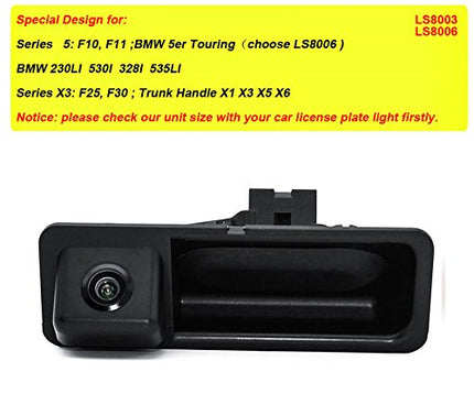 Kalakass Vehicle Handle Bar Camera Integrated in Trunk Handle Rear View Backup Camera for X1 X3 X5 X6 F10 F11 F25 F30 535Li 530i E82 E88 E90 E91 E84/E70/X4 520Li 525Li/328Li 320Li/E60 E61 E71 E72