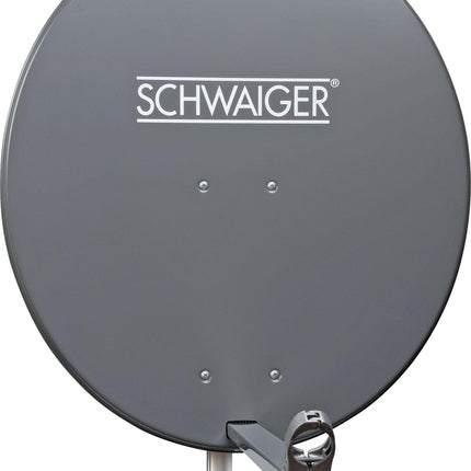 SCHWAIGER satelliitantenni komplekt koos Quad LNB digitaalse HD 4K terasest SAT-süsteemiga, 75 cm antratsiitvärvi mastikinnitus, F-pistik, kinnitusmaterjalid Astra Hotbird, Eutelsat, Türksat Amos