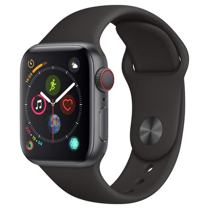 Apple Watch Series 4 44mm (GPS + Cellular) - kosmosehall alumiiniumkorpus musta sportrihmaga (taastatud)