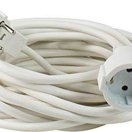 as - Schwabe extension cable 10 m with flat plug - extension cable with earthing contact plug &amp; earthing contact coupling - for indoor use - extremely flat - 230V, 16A - IP20 - white, 51021