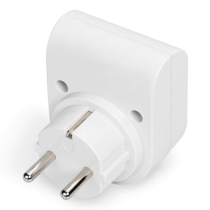 DIGITUS DN-95400 – Ülepingekaitse adapter – 5 tk – 16 A / 230 V / 50 Hz – Max. 3500 W – LED-oleku indikaator – Lekkevool max. 13 500 A – Valge