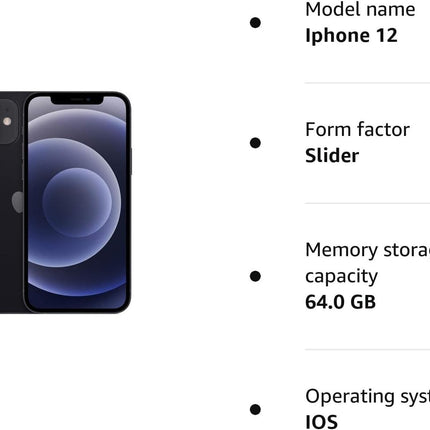 Apple iPhone 12, 64GB, must - (renoveeritud)
