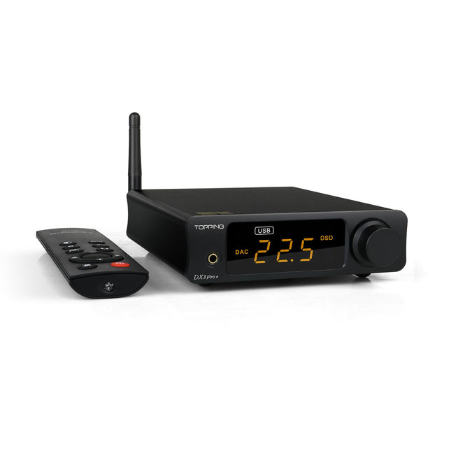 TOPPING DX3 Pro + Headphone Amplifier ES9038Q2M Bluetooth LDAC Audio Decoder USB/Optical/Coaxial HiFi DAC NFCA XMOS XU208 Preamplifier DX3 Pro Plus (Black)
