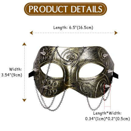 OIDEA maskeraadimask meestele ja naistele: antiikkuldne gooti steampunk kummitus ooperifantoomi mask halloweeni kostüümipeo promo karnevali Veneetsia mask