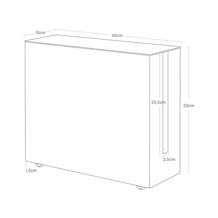 Yamazaki 5403 TOWER kaablikatted, valged, terasest, minimalistliku disainiga, 15 x 40 x 34,5 cm (P x L x K)