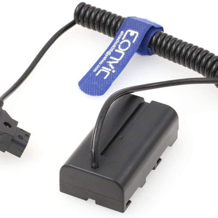 Eonvic D-Tap NP-F550 F570 F750 F970 Dummy akuadapteri toitespiraalkaabel Sony NP-seeria monitoridele