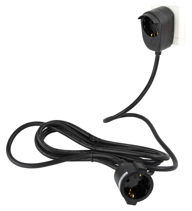 REV POWERSPLIT pikenduskaabel – 5m pikenduskaabel, statsionaarse pistikupesaga – must