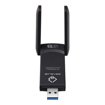 GigaBlue Ultra 1200Mbps W-LAN 2.4 &amp; 5 GHz USB 3.0 WiFi Dual Band Adapter 5GHz+2.4GHz 2x5 dBi High Speed ​​802.11ac Wireless Network Adapter WiFi Receiver for Windows/Mac OS/Linux