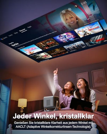 ULTIMEA Projector 4K Support Android TV 11.0 with Netflix, Portable Outdoor Projector with 90° Gimbal Stand-free Design, 600 ANSI Lumens, Dolby Audio, 5G WiFi Bluetooth 5.3 Smart Projector, Nova C40