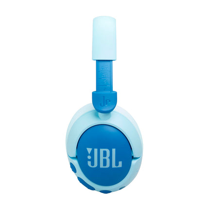 JBL Junior 470 NC, juhtmevabad kõrvapealsed Bluetooth-kõrvaklapid aktiivse mürasummutusega lastele, mikrofon, 50 tundi mänguaega, JBL Safe Sound, madal helitugevus, lihtne kasutada ja kleebistega, sinine