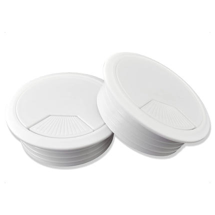 Mprofi MT® 10 X Cable Grommet Desk – Cable Grommet Made of White Plastic – Cable Outlet 60mm Round – Table, Desk Grommet – Cable Hole Cover White KB/60/10