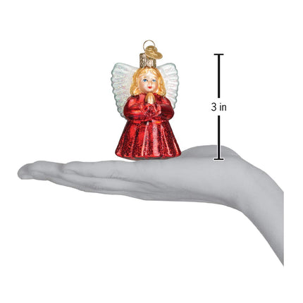 Old World Christmas Angel Collection Glass Blown Ornaments for Christmas Tree Baby Angel, 3 in H x 1 in W x 1 in D