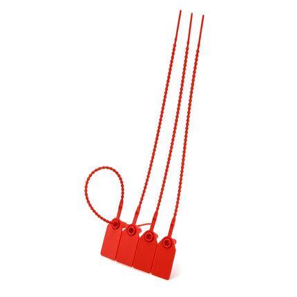 QWORK® 200 Pack Cable Ties with Labeling Field, Self-Locking Label for Cable Management and Shoes Clothing Luggage Tags Used (Red)
