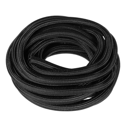 sourcing map 2.4cm 7.6m Black Split Sleeve Wire Braided Sleeving Self-Coiling Braided Sleeve UL94-V2 Flame Resistant PET Sleeve for Automotive Home Cable Management