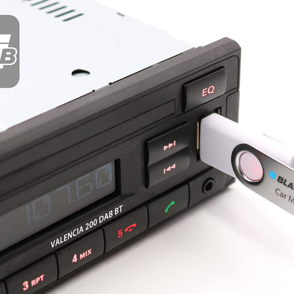 Blaupunkt Valencia 200 DAB BT | DAB+, Bluetooth, RDS-tuuner, käed-vabad süsteem, USB, Aux-sisend, must, 1-DIN