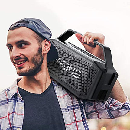 W-KING Bluetooth Speaker Box Large (100W peak) 60W Music Box Bluetooth Box, IPX6 Portable Speaker Outdoor Party Soundbox Boombox/Ex-large Passive Radiator Deep Bass/PowerBank/40H/TF/AUX/EQ