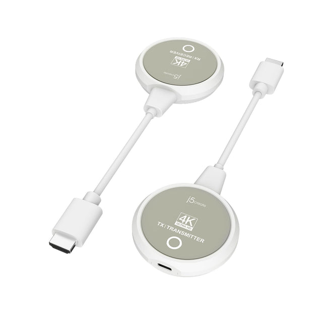 j5create ScreenCast 4K juhtmevaba HDMI saatja ja vastuvõtja, toetab 4K eraldusvõimet ja HDCP-d, WiFi-ühendust pole vaja. 30M/100FT juhtmevaba HDMI-pikendus teleri voogesituseks ja koosolekute voogesituseks (JVAW75)