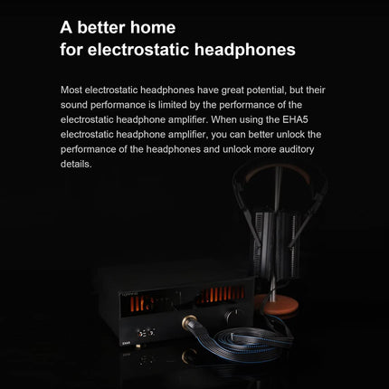 EHA5 elektrostaatiline HiFi kõrvaklapivõimendi BAL/SE/XLR/TRS/RCA sisendiga elektrostaatiline viietuumaline kõrvaklapiväljund kodukino stereo lauaarvuti kõrvaklapivõimendi 700Vrms 12V triger