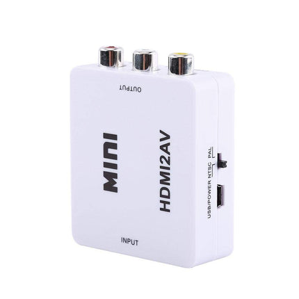 Mavis Laven Mini Composite Mini HDMI2AV digitaalne HDMI RCA - AV videomuunduri adapter 720p / 1080p (valge)