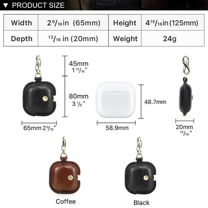CONTACT'S perekonna nahkümbris AirPods 4 jaoks, Airpods 4 ümbris, Airpods 4 nahkümbris, AirPods 4 põlvkonnaga ühilduv nahkümbris (must)