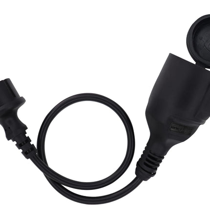 HuaLiSiJi maandatud pikenduskaabel 1m 16A / 250V, lühike kaabel 2 AC pistikupesaga IP44 välis- või sisekasutuseks, koju, kontorisse (1m)