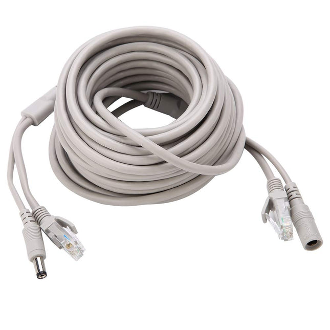 5M/10M/15M/20M CCTV Cable, AHD Video Power Cable for CCTV Security Camera Surveillance System, Cat Cable for IP Cameras NVR System 10 Mbps/100 Mbps (Color White)(10M)