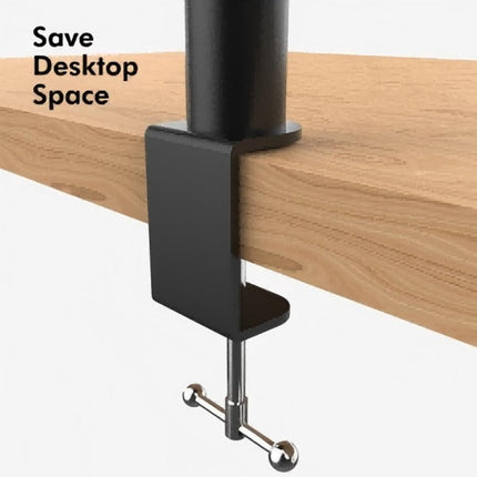 Speaker stand, monitor speaker stand with desk clamp, height and tilt adjustable, speaker stand load capacity up to 30 kg, black